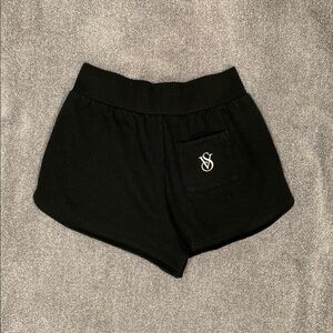 VICTORIAS SECRET BLACK LOGO SWEAT SHORTS SIZE SMALL
